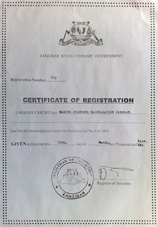 Certificate of Registration Registration No. 709