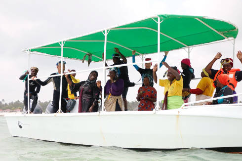 mc team on the new boat mc team